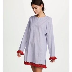 New  Tory Burch Sandy Tassel Tunic – Blue & White Striped | Size S